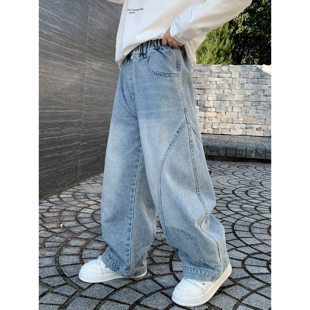 高档品牌男童春款牛仔裤2026春秋新款中大童时尚休闲阔腿裤子百搭