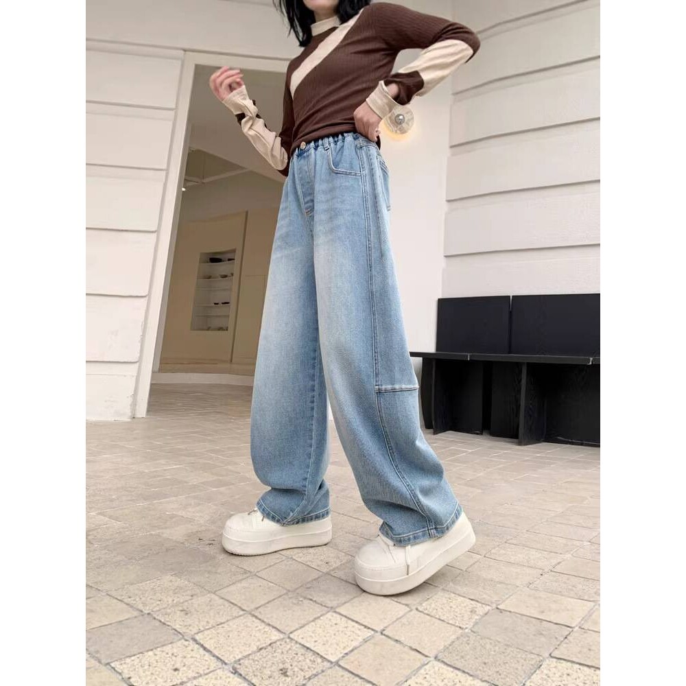 高档品牌女童春款牛仔裤2026新款儿童休闲裤子中大童春秋款宽松长