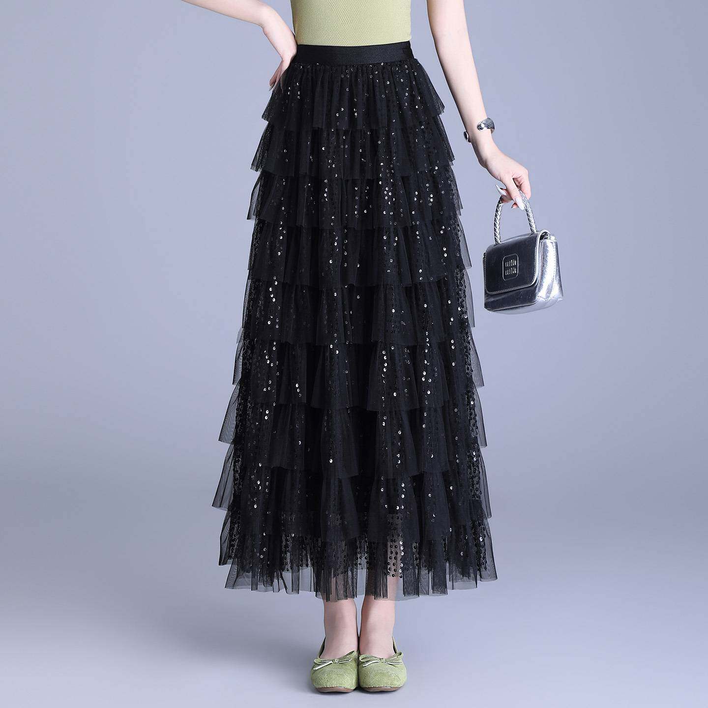 高档品牌蛋糕裙网纱半身裙女2026春夏季新款层层纱裙高腰蓬蓬裙百