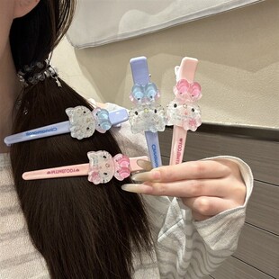 新款 甜美碎发kt长条发夹日系甜美风大号百搭女孩车载鸭嘴夹 夏季