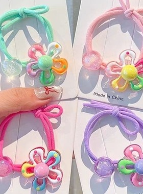 儿童可爱彩色花朵皮筋扎头发不伤发小女孩头绳2026新款高弹力发圈