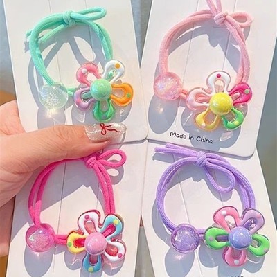 儿童可爱彩色花朵皮筋扎头发不伤发小女孩头绳2026新款高弹力发圈