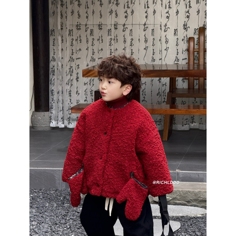 NO退NO换【重磅年服 】红色毛毛外套韩版棉服冬LD1190,童装/婴儿装/亲子装,棉袄/棉服,淘宝优惠券,粉丝福利购,淘宝优惠卷