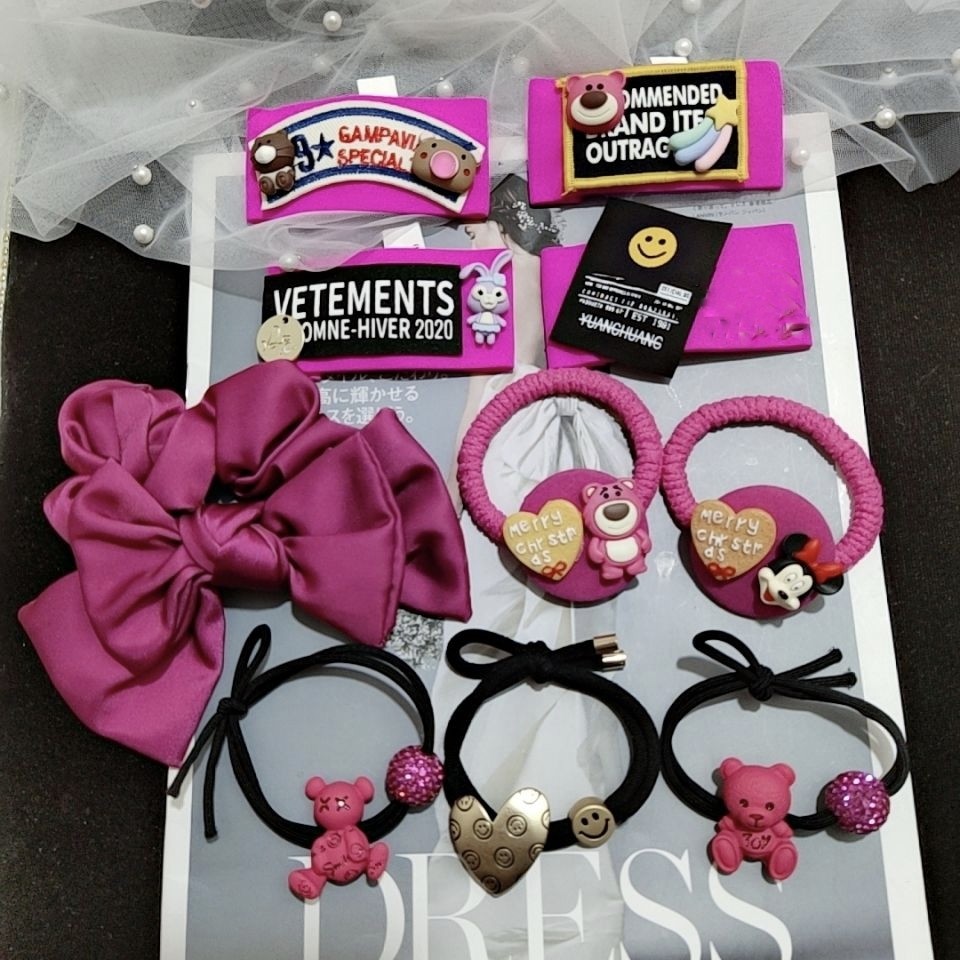 韩国春新款卡通网粉色闪钻头绳发夹少女个性百搭发圈日韩可爱发绳,饰品/流行首饰/时尚饰品新,发饰,淘宝优惠券,粉丝福利购,淘宝优惠卷