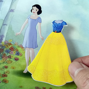 贴纸书儿童粘贴贴画书女孩益智玩具宝宝3d立体泡泡贴 白雪公主换装