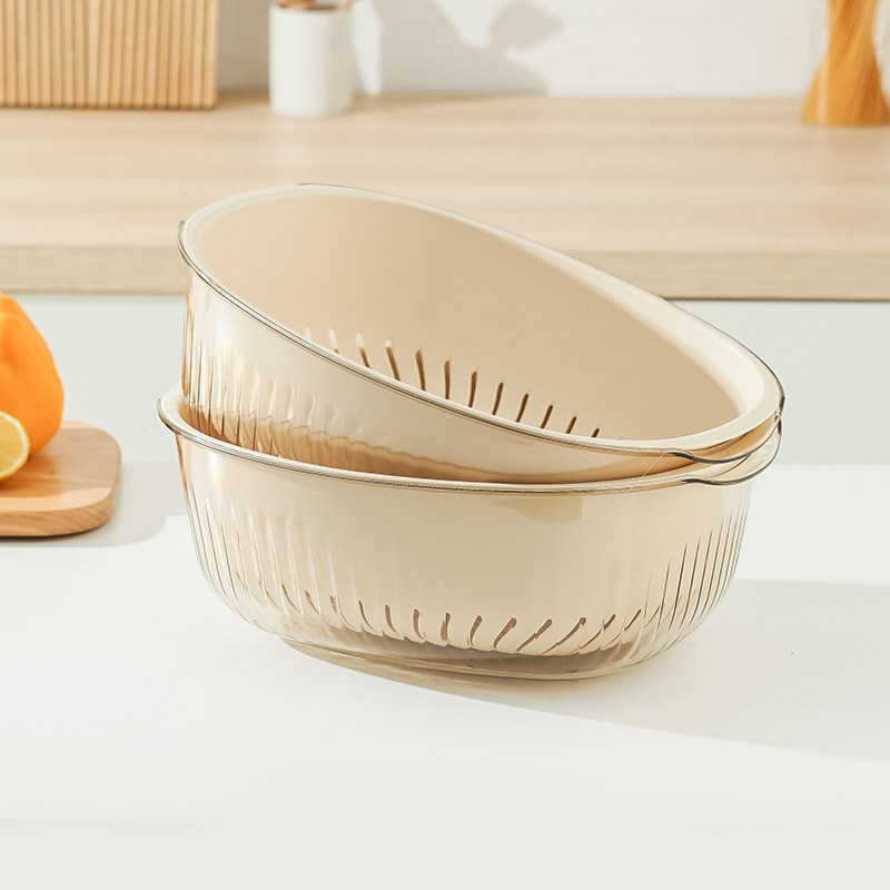 厨房双层洗菜盆果蔬沥水篮高档塑料大容量水果洗菜篮收纳家用果盘,餐饮具,果盆/果盘/果篮,淘宝优惠券,粉丝福利购,淘宝优惠卷