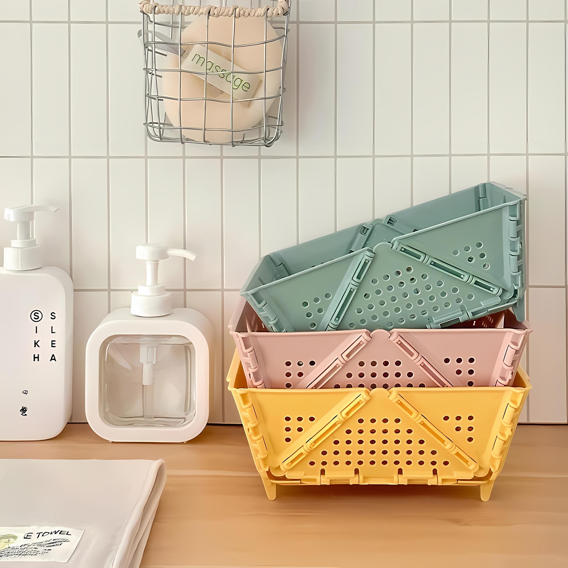 可折叠收纳篮水果沥水篮家用置物篮洗菜篮厨房碗筷沥水架力康同款