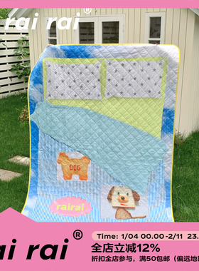 *rairai原创云坪小狗床印花便携户外野餐垫/防水露营垫睡垫可折叠