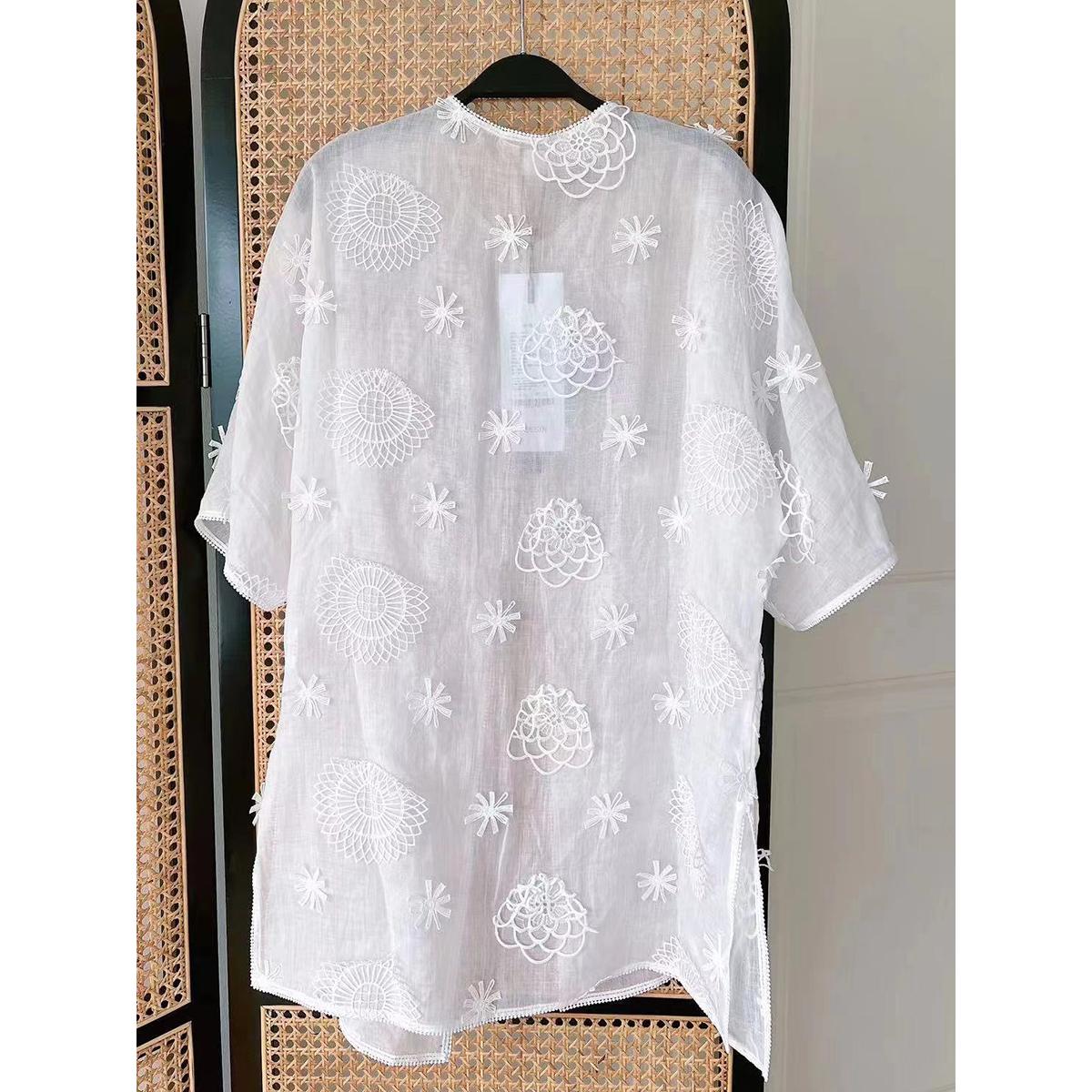 新款清凉织花防晒服轻薄透气上衣