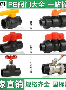 PE管铜球阀水管接头配件 4分pe钢芯全塑双活接热熔自来水阀门开关