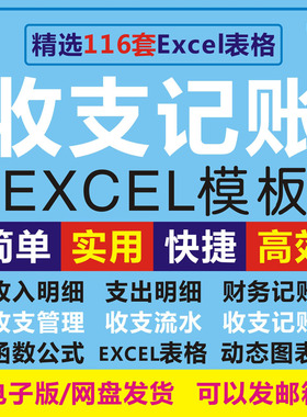 财务收支记账管理系统excel表格日常开支明细费用流水台账单模板