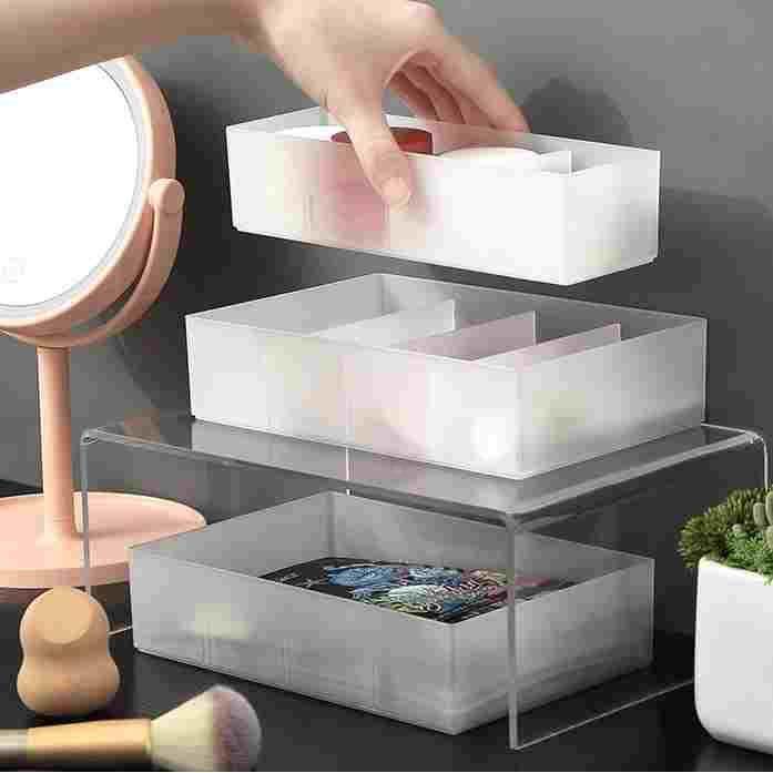 抽屉分类收纳盒化妆品可移动隔板日式简约桌面耗材分格磨砂整理盒,宠物/宠物食品及用品,宠物推车,淘宝优惠券,粉丝福利购,淘宝优惠卷