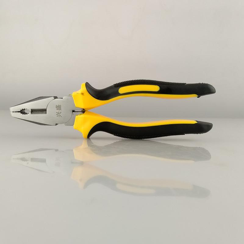 直发省力克丝钳 铁丝剪断钳黄黑包塑柄 8寸手钳钢丝钳