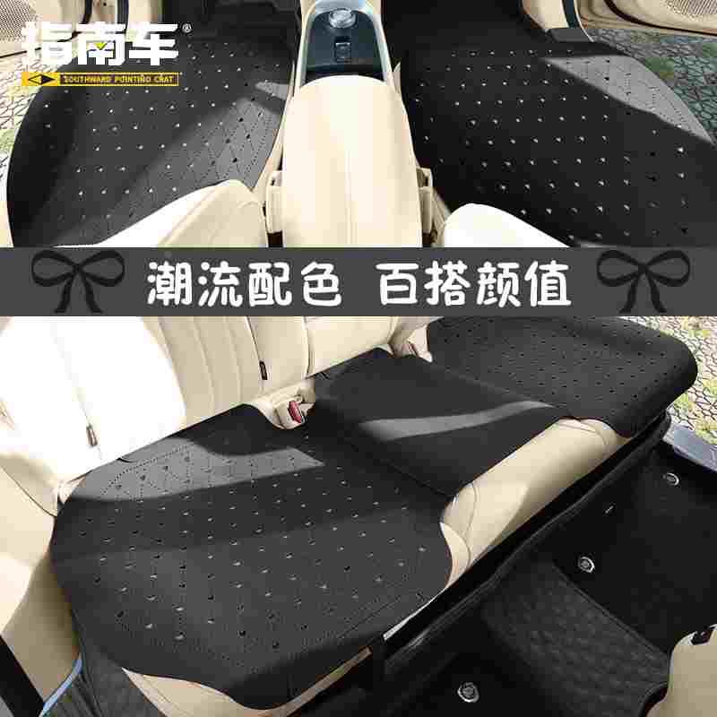 汽车坐垫2024新款四季通用透气翻毛皮车内座椅套女士马鞍垫三件套