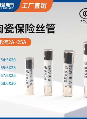 RO55 R054 R058 R057陶瓷保险丝管5X25熔断器熔芯6x30 2A6A10A20A