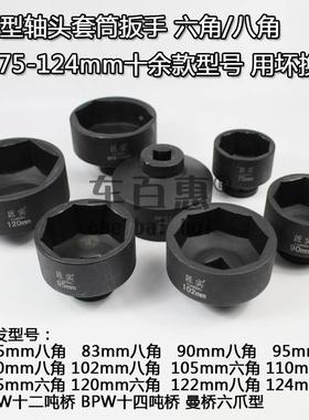 气动型富华轴头套筒扳手轮毂盖子124mm八角BPW桥防尘罩曼桥斯太尔