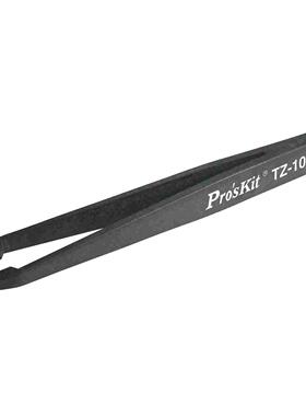 台湾宝工TZ-100D防静电黑色碳纤维镊子工具塑料镊子平头镊子