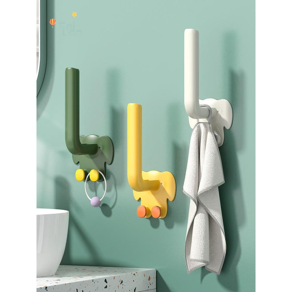 墙贴挂钩免打孔发圈收纳长挂钩粘胶强力头绳发箍收纳架子壁挂透明