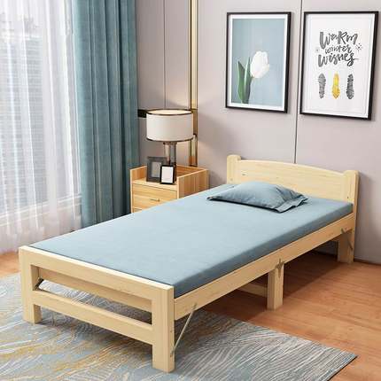1.2米家用午睡硬板简易实木折叠床米床加固成人出租房单人床