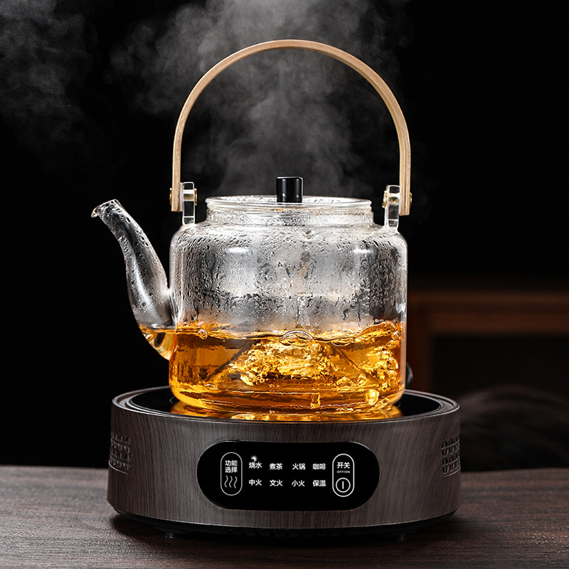 防爆玻璃煮茶壶黑晶炉新款煮茶器家用烧水泡茶养生壶围炉茶具套组