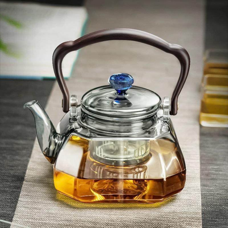 高硼硅玻璃蒸煮茶壶2025新款烧水壶提梁围炉煮茶器电陶炉茶具套装