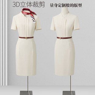 夏季职业连衣裙女时尚气质前台工装案场客服礼仪接待美容院工作服