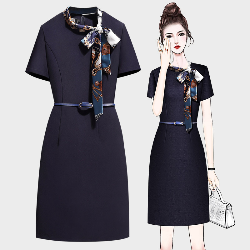 2026新款职业连衣裙女夏前台接待工作装美容师工作服高端会所春秋
