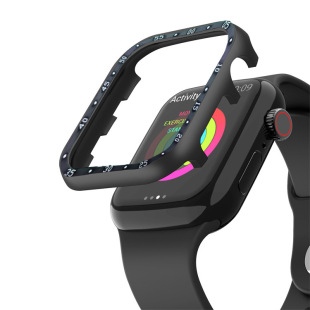 男女通用 适用苹果手表S9金属保护套Apple iWatch8 SE表壳半包镂空6 7代数字金属保护壳个性