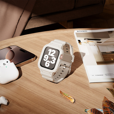 超软适用于applewatch硅胶一体式表带苹果S10手表保护壳iwatch10代透明运动42mm冰川表带46mm液态硅胶