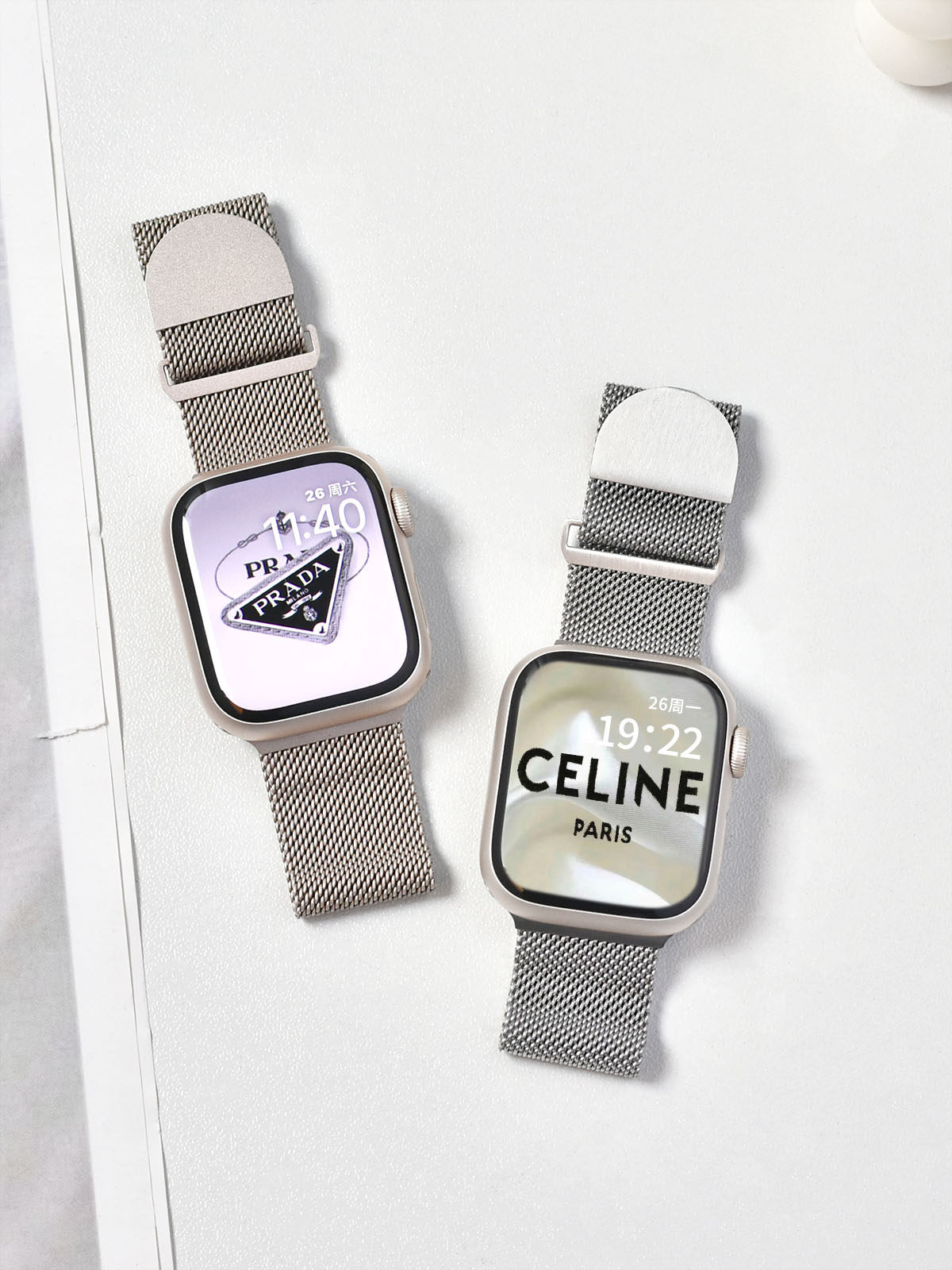 适用iwatch8表带苹果手表7代apple watch6/5/4/SE新款金属米兰磁吸表带ultra S8 41mm正品透气个性高级感