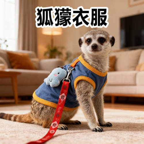 狐獴加厚牵引绳冬季外出萌宠必备