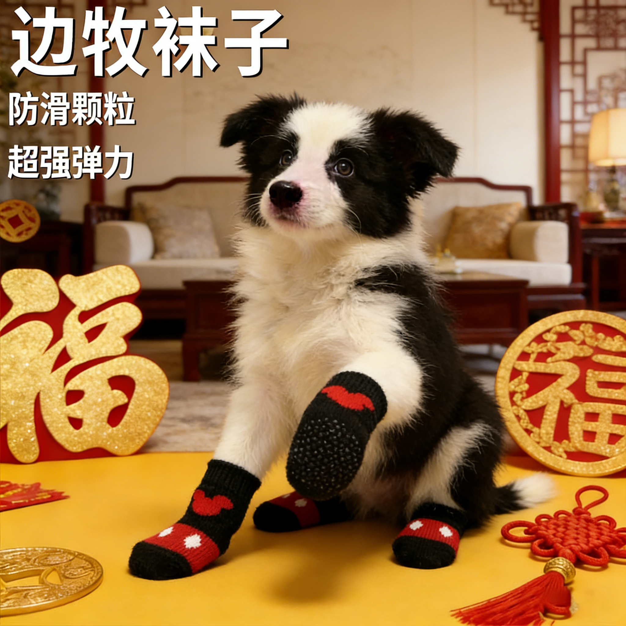 边牧专用新年喜庆袜子护脚鞋套冬天保暖防滑外出室内狗狗宠物用品,宠物/宠物食品及用品,宠物鞋子,淘宝优惠券,粉丝福利购,淘宝优惠卷