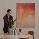 手绘油画秋日细语客厅中古风装 饰画玄关民宿餐厅立体肌理橘色挂画