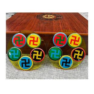 五行太极盘掌中宝8.3CM五行太极八卦万字福补角盘单双面万字符万