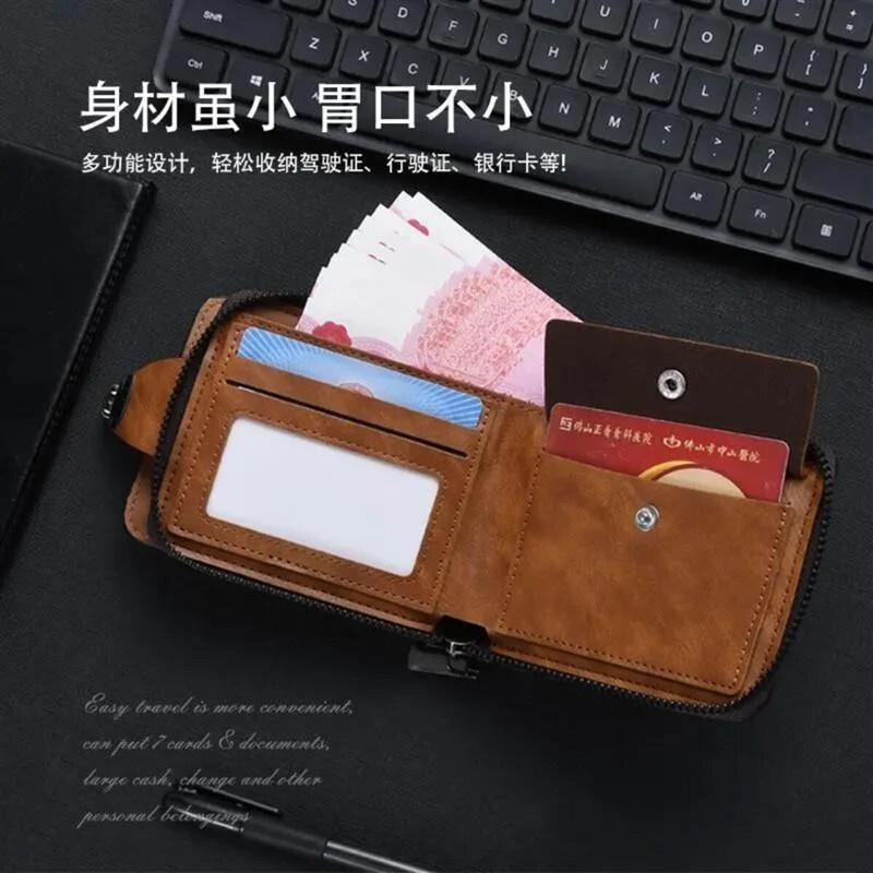 尽兴晚1男士钱包新款商务时尚名片包卡包多功能潮流薄款小钱