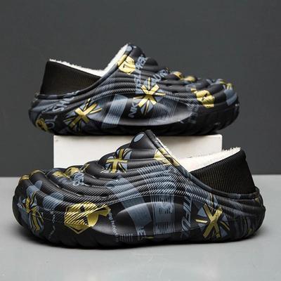 幸辉鞋服店棉拖鞋男冬季D外穿保暖加厚L东北包跟大尺码厚底棉鞋