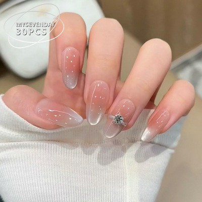 猫眼闪钻渐变新年美甲甲片小红书