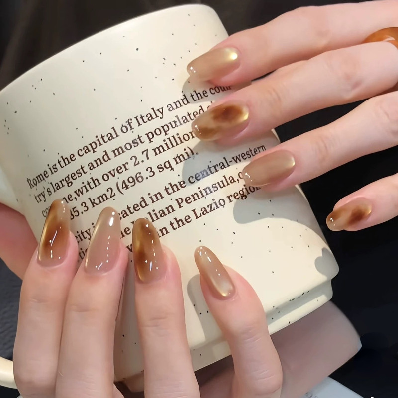 欧美风猫眼美甲气质显白穿戴甲