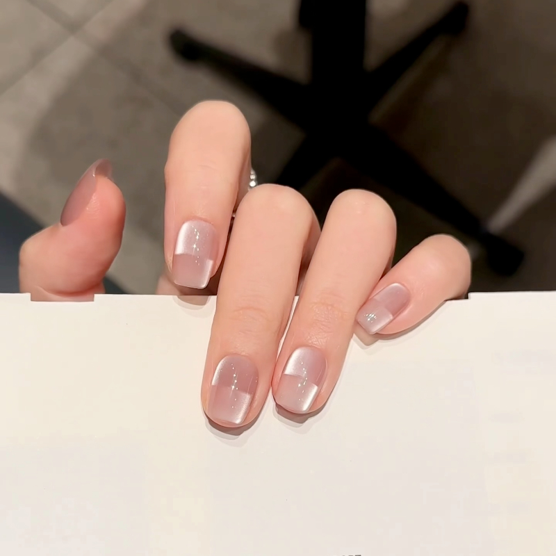 新款美甲猫眼玻璃珠高级穿戴甲短