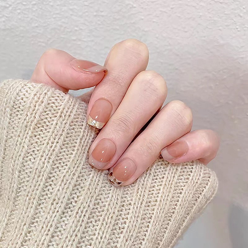 秋冬新款美甲法式豹纹显白穿戴甲