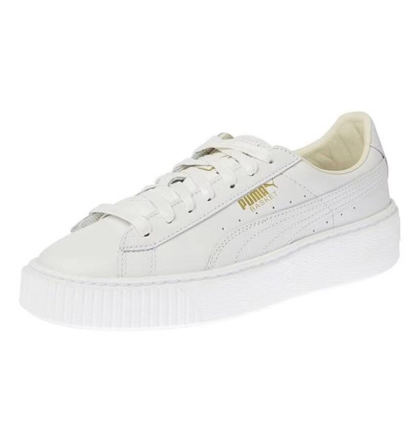 蕾哈娜XPUMA Suede公糕厚底耐磨防滑 低帮 板鞋 女款 白色364040