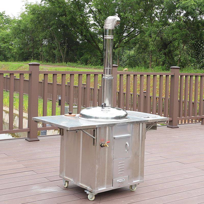 新品新304不锈钢柴火灶家用农村可移动柴火炉无烟室内烧柴大锅台