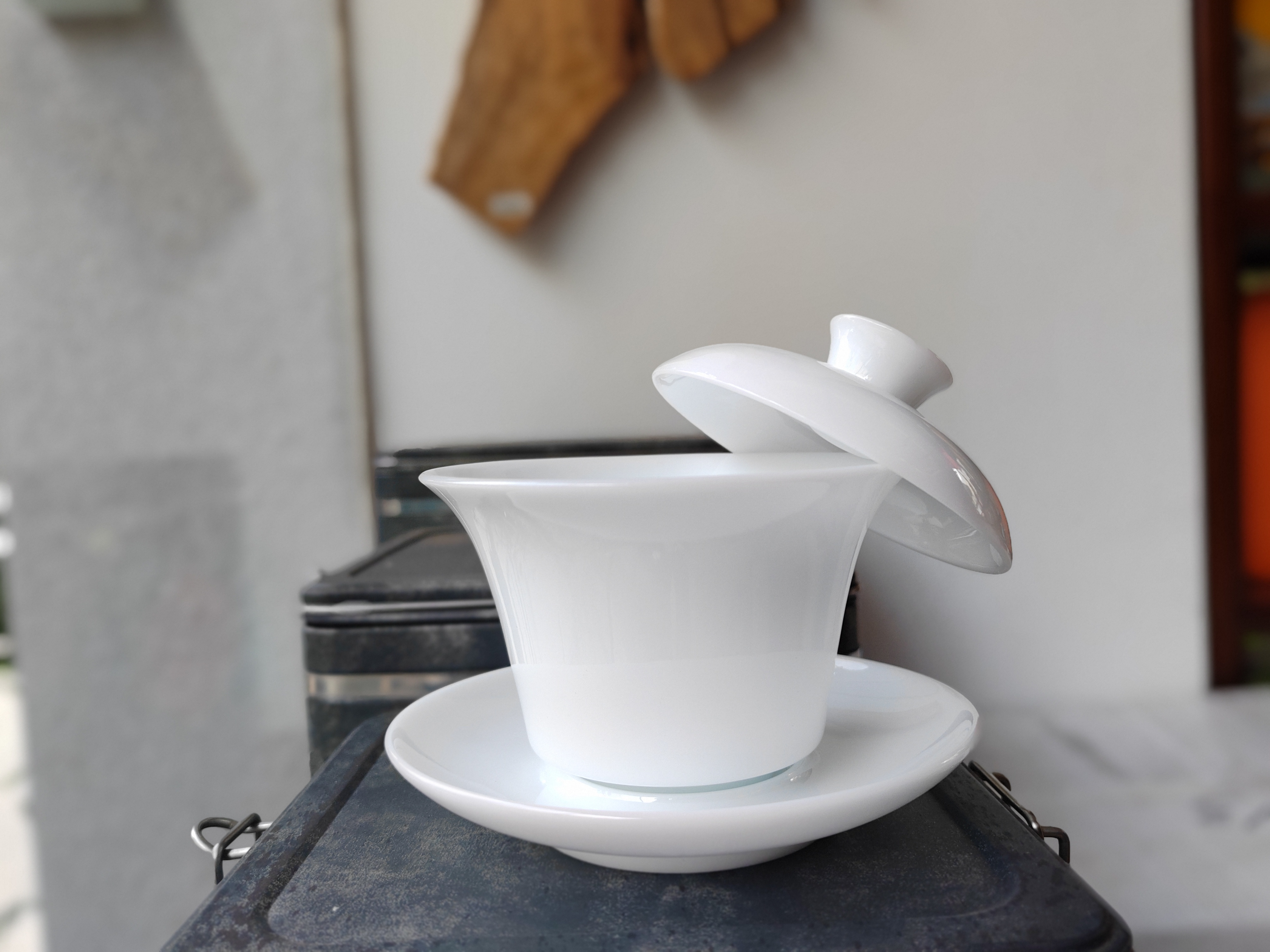 悬停盖碗冰种玉瓷纯白满容170ml盖下130ml