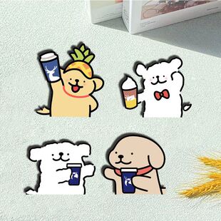 瑞幸联名线条小狗周边胸针尔济斯小鸡毛七夕情人节修狗黑凤梨挂件