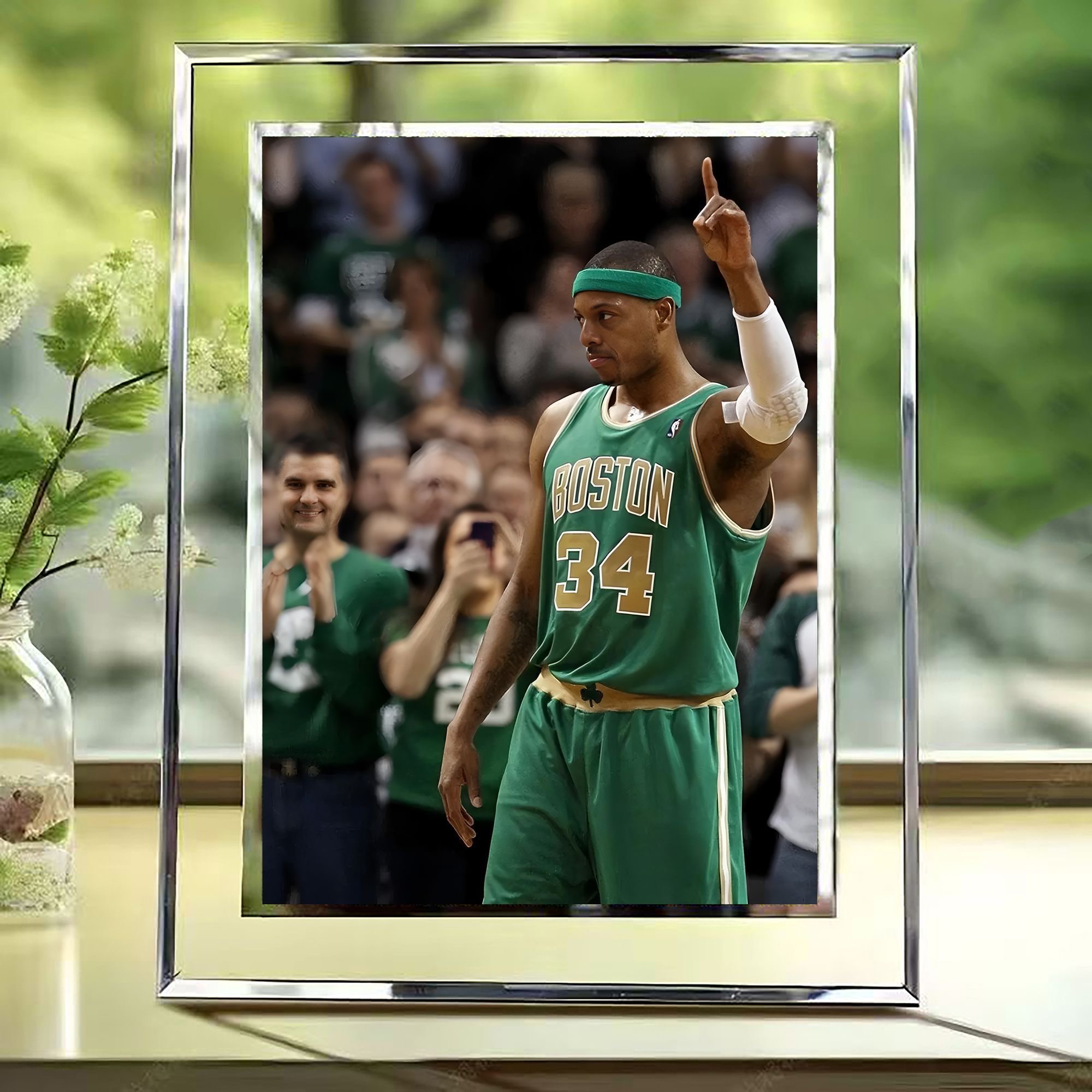 凯尔特人三巨头保罗皮尔斯水晶玻璃相框励志摆件定制创意篮球礼物