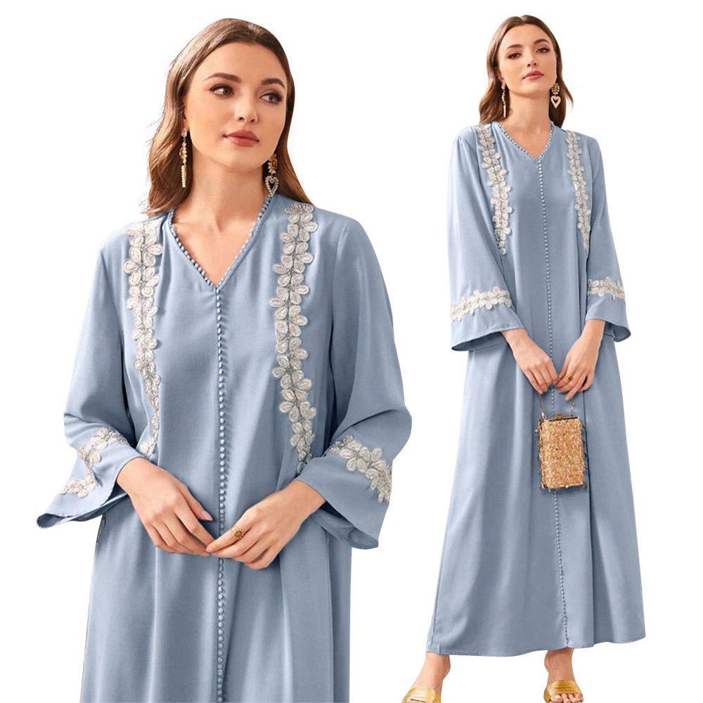 中东东南亚印尼旅游连衣裙简洁舒适大袍长裙女 long dress women