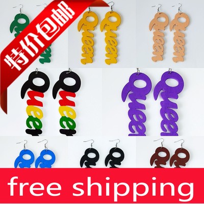 African wooden earrings black girl women crop earings 女耳环