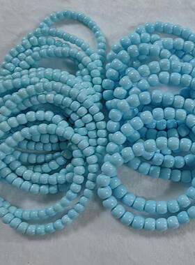 高瓷白蓝算7珠盘珠手串松石diy散珠配然天菱镁矿老型珠手绿链