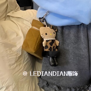 豹纹KT包挂~显贵单品Kitty 挂件配饰玩偶公仔秋冬毛绒玩具钥匙扣