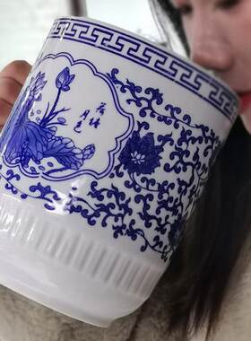大容量陶瓷带盖大茶杯1800毫升超大号霸王杯子凉水杯泡茶杯